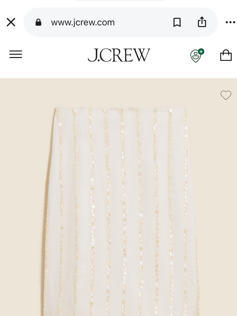 J.Crew Shell- Embellished Linen White Skirt NWT - Picture 9 of 10